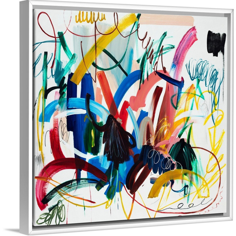 «Trafic Jam» par Sydney Edmunds - impression sur toile, Cadre flottant blanc, H 18 po x l 18 po x P 1,75 po