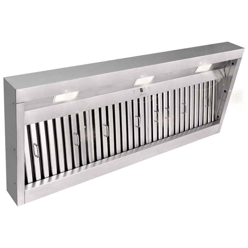 Akicon 48" 1200 CFM Ducted Range Hood Insert with 4-Speed Fan, 3 Led Lights, Baffle Filter