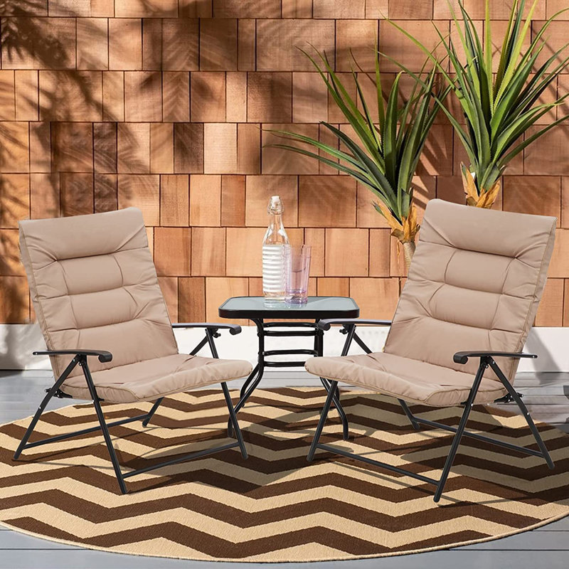 Ensemble de chaise inclinable avec coussin Shoshana, Brun