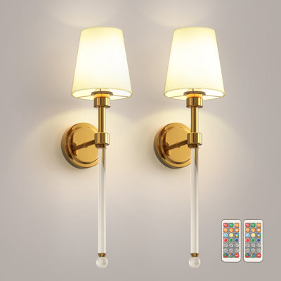 Alcester Battery Operated Armed Sconce 3000K/5000K With Acrylic Accent