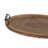 Ilirjana Wood Large Oval Decor Brown Tray with Scroll Metal Handles