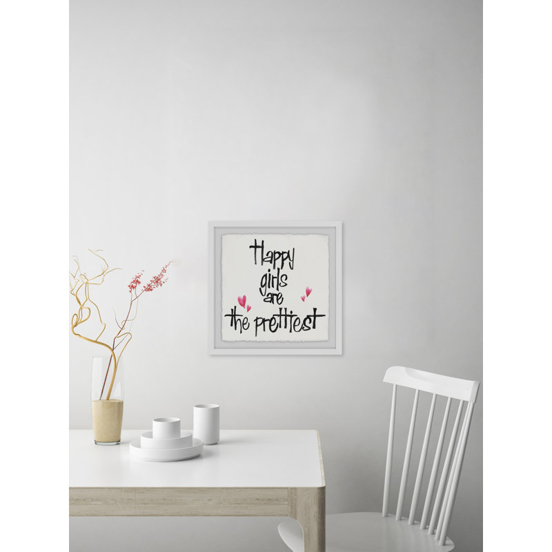 « Happy Girls is the Prettoo », art encadré, H 32 po x l 32 po x P 1,5 po