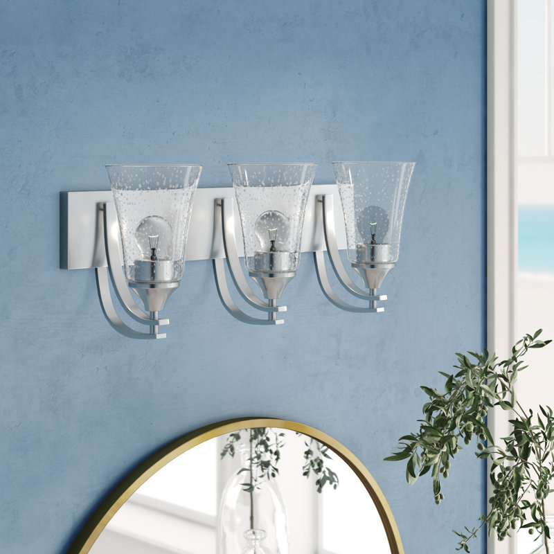 Éclairage pour salle de bain 3 lumières à intensité variable, Nickel satiné