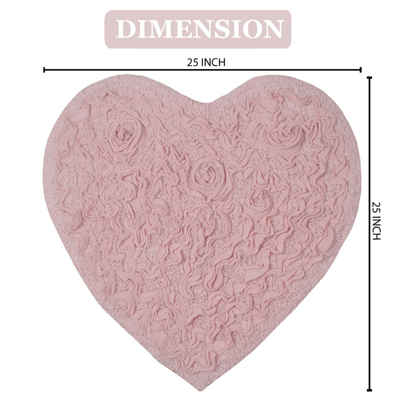 Tapis pour salle de bain en coton Skakke, Rose