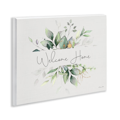 Soft Leaves Welcome Wall Plaque Art by Susan Ball