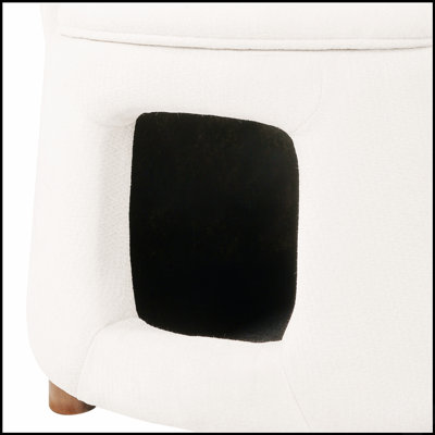 Pet Friendly Chair with Hidden Pet Nook, Convertible Stool, and Storage, 220lbs Capacity, Acacia Wood Legs
