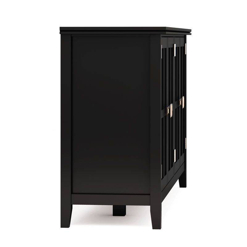 Black Solid Wood 66'' Traditional Sideboard with Adjustable Shelving