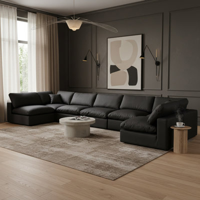 Canapé modulaire réversible de 200 po en similicuir