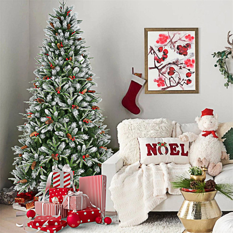 Arbre de Noël avec support en métal, H 7,5 pi
