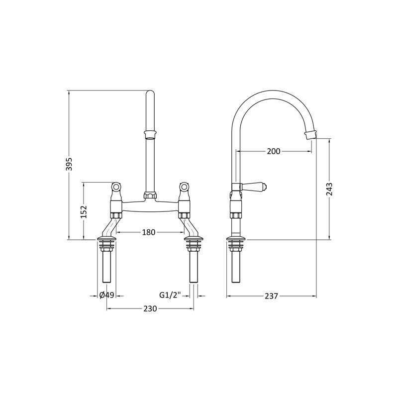 Nuie Kitchen Tap, Brushed Nickel
