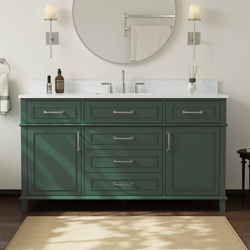 Ensemble de meuble-lavabo simple 60 po Abramowitz, 60", Green