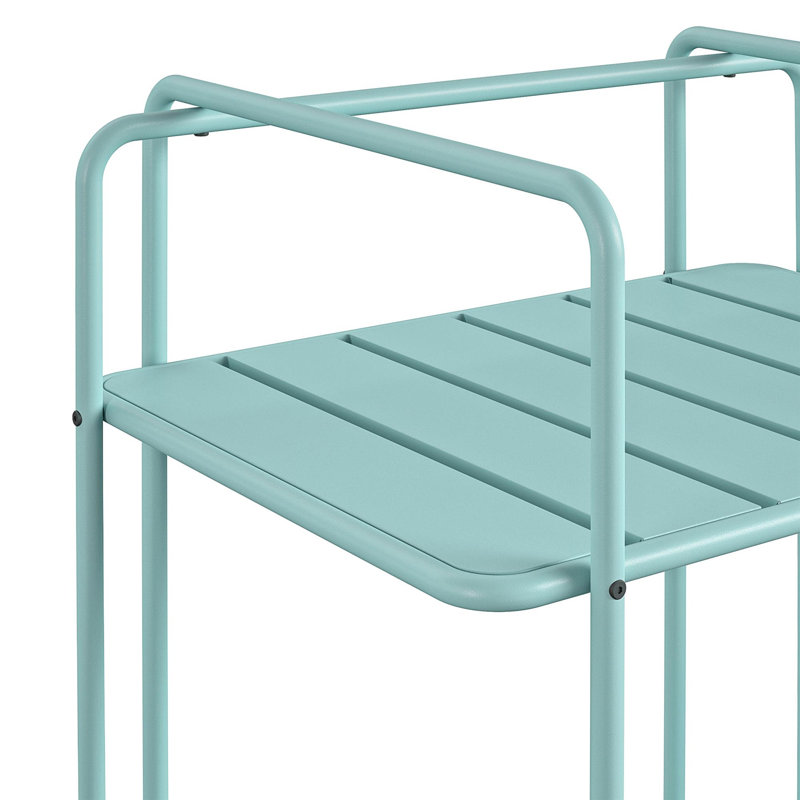 Eloria Metal Bar Cart, Aqua Haze