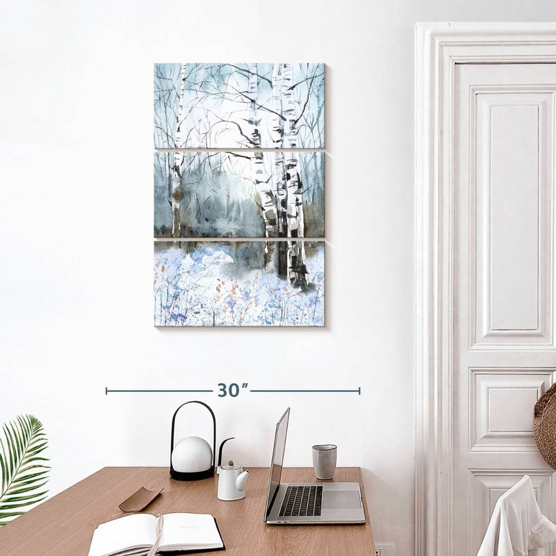 Peinture Harnek Winter Birch Grove, H 32 po x l 20 po