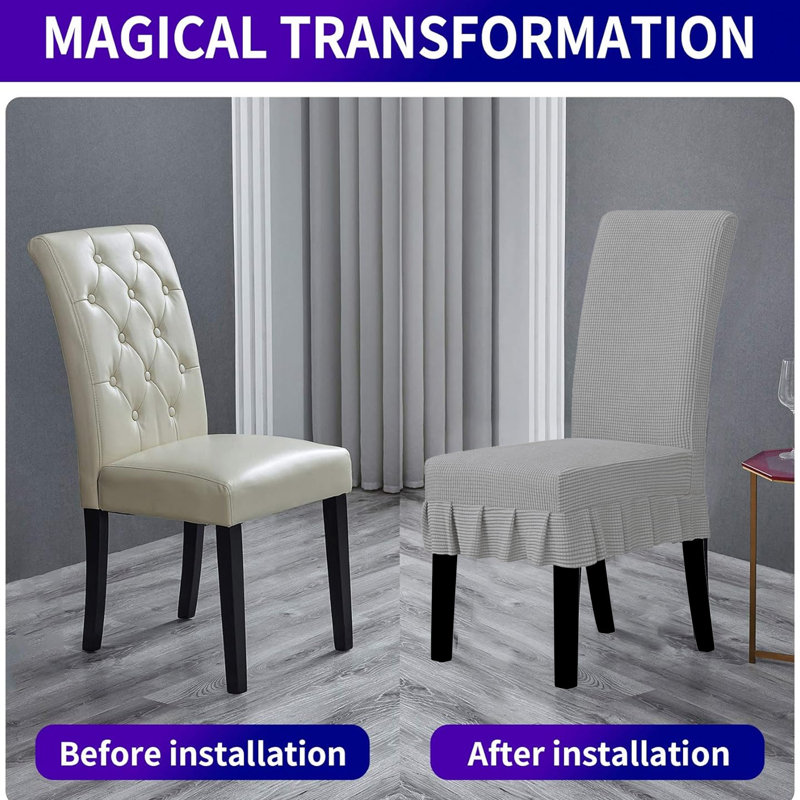 Housse extensible pour chaise de salle à manger avec housse pour chaise de salle à manger Banquet, Gris clair