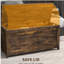Coffre de rangement 39,4 po avec 2 charnières de sécurité, boîte en bois brun rustique HOMcom-1215978657