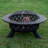 Gossard 42'' Round Wood-Burning Black Finish Steel Outdoor Fire Pit Table with Lid