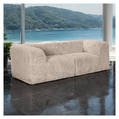 Causeuse de coin modulaire 2 pièces en coin taupe