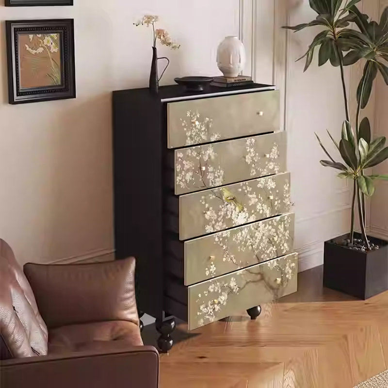 Armoire en bois de noyer avec grands tiroirs de rangement