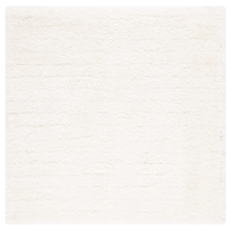 Handmade Tufted Ivory Area Rug, Square 183cm