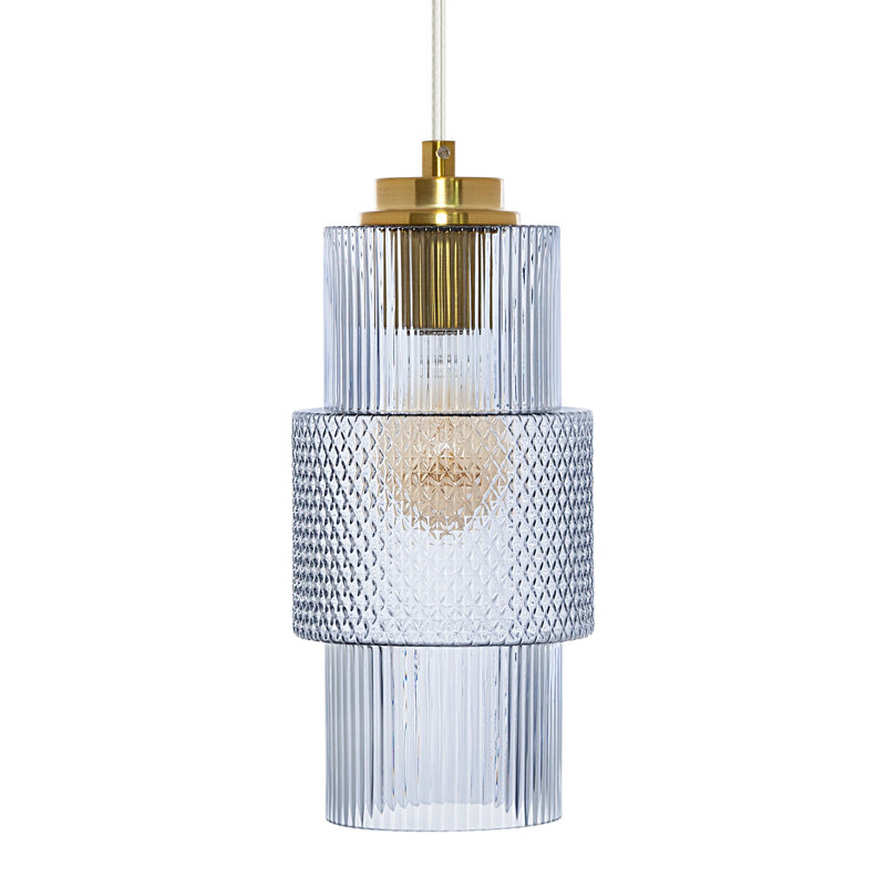 Wadlington 9.75"H Pillar Shade Pendant Light, Blue
