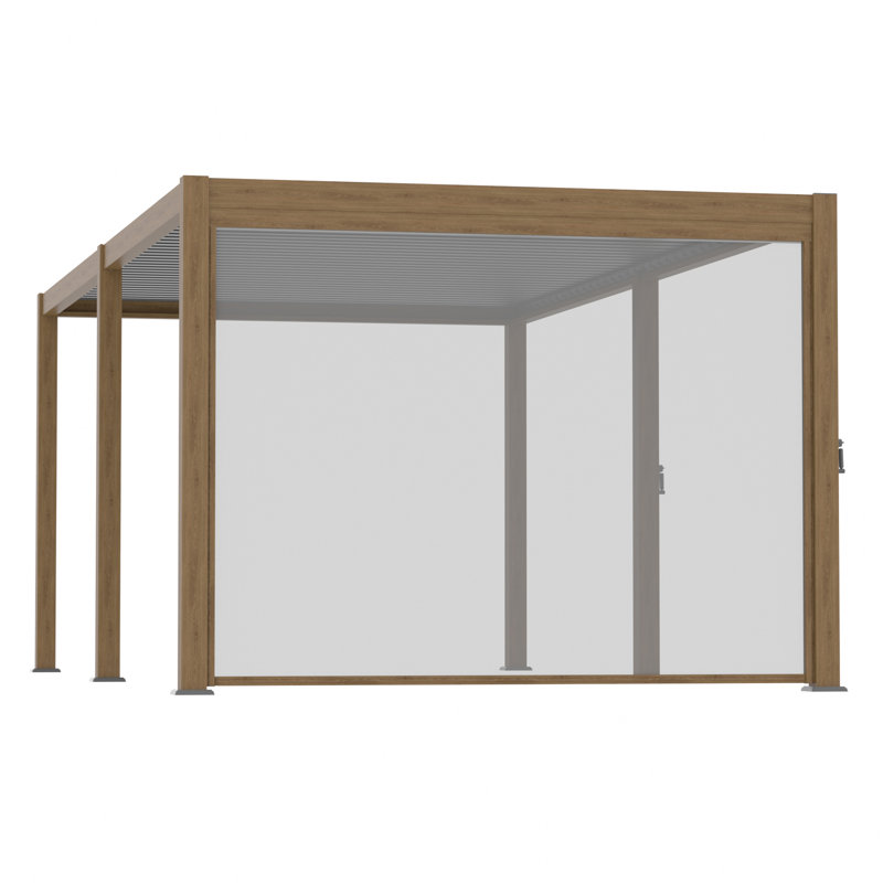 Pare-soleil / rideau manuel Pergola résistant au vent compatible avec la marque Causeway Bay, Grain du bois, 12 pi