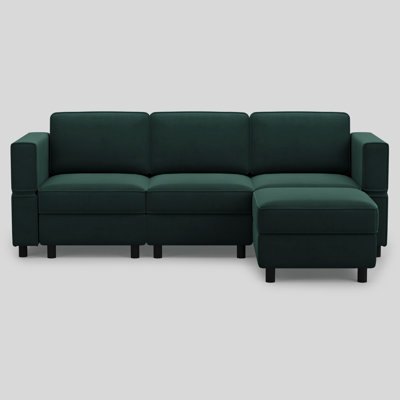 L-Shapedr Sectional Sofa With Moveable Ottoman