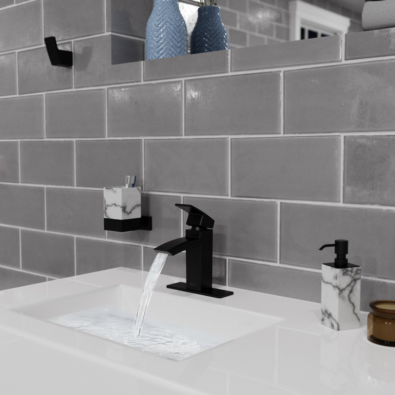 Kenzo Single Handle Deck Mounted Tub Spout, Matte Black