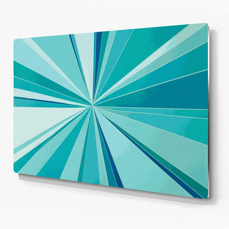 Art mural en métal bleu Hard Edge 34, H 11 po x l 14 po