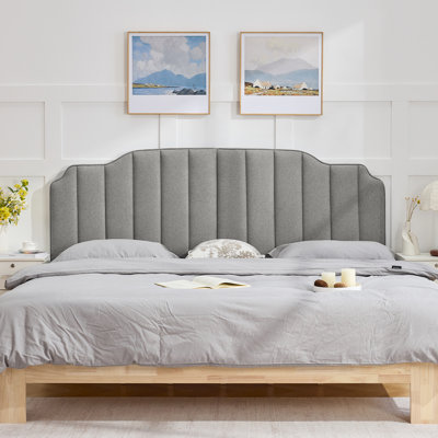 Vertical Channel Tufting Upholstered Adjustable Headboard