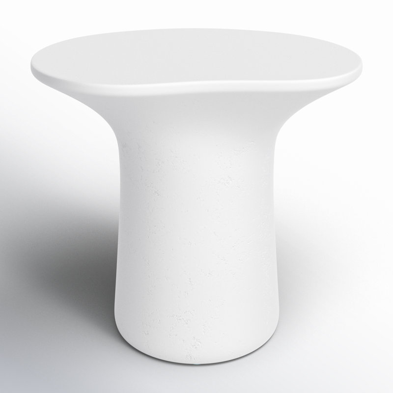 Yumi Outdoor Oval Side Table, White