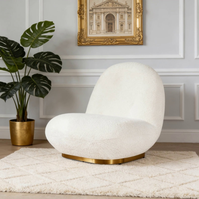 Méridienne Leif White Plush Glam