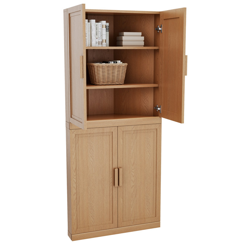 Armoire d'angle avec tablette réglable Cieria, Chêne