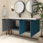 Meuble-lavabo mural 48 po avec double lavabo en résine-115974540
