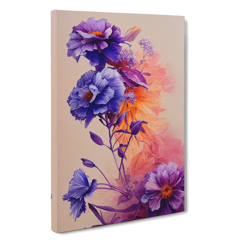 XC1022-3683X Pretty Watercolour Flowers No.2 - Wrapped Canvas Print, 60cm H x 40cm W x 2cm D