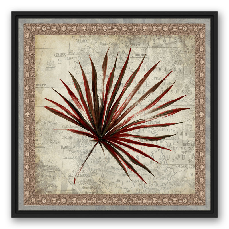 Fan Fan sur toile, H 25,75 po x l 25,75 po x P 1,75 po, Cadre flottant noir