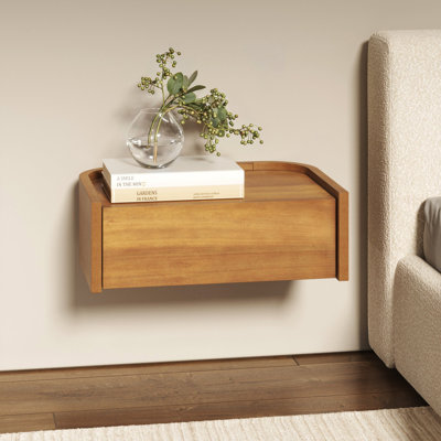 Floating 1-Drawer Nightstand Bedside Table With Rounded Edges
