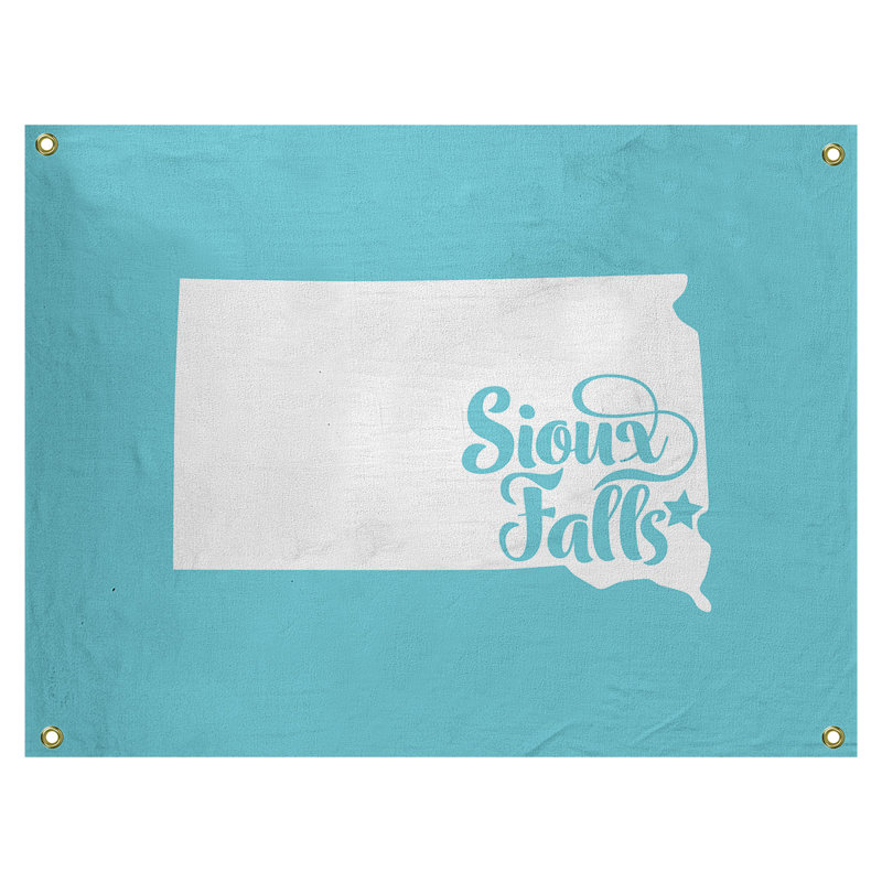 Tapisserie murale sioux chute south dakota, H 50 po x l 59 po, Bleu sarcelle