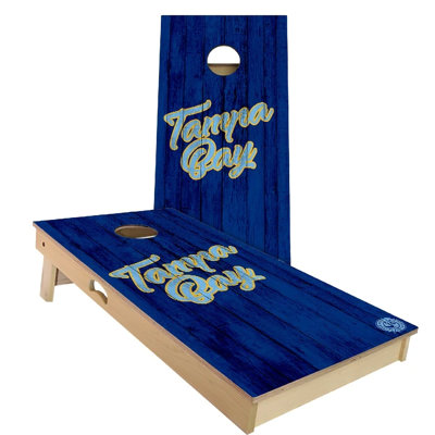 Tampa Bay Vintage Baseball Cornhole Board Set | Includes (2) Boards, (8) Bags & Optional Accessories
