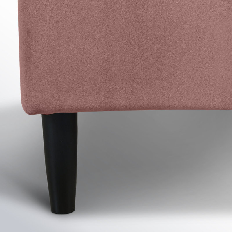 Helaina Upholstered Wingback Bed, Queen, Ash Rose Velvet