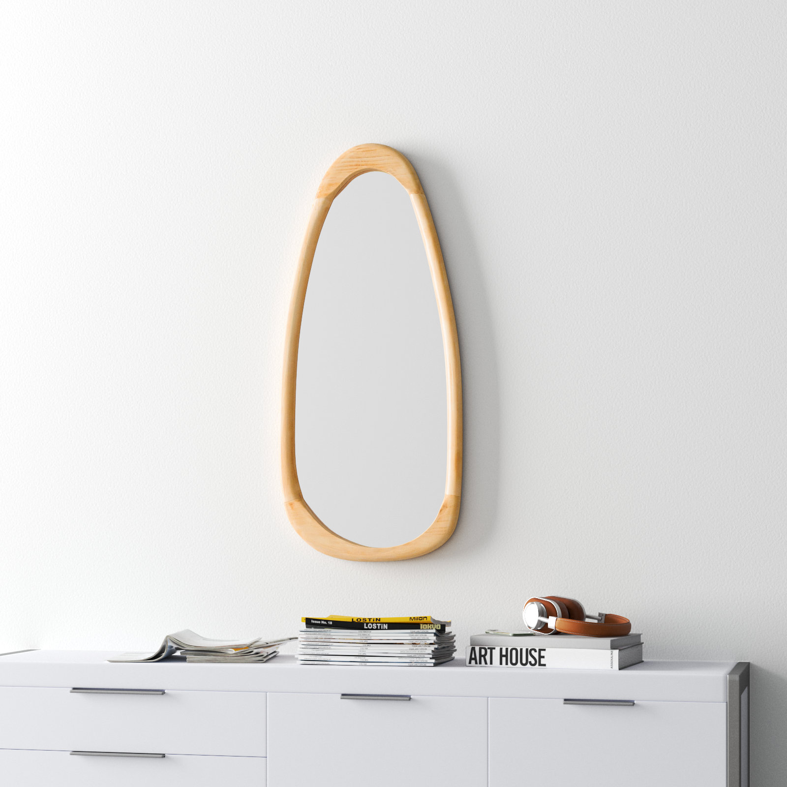 Dupont Solid Wood Asymmetrical Wall Mirror