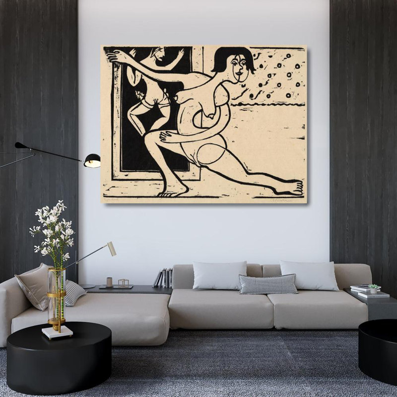 "Danseur à l'entraînement" par Ernst Ludwig Kirchner - Art mural sur toile tendue avec châssis, H 48 po x l 33 po