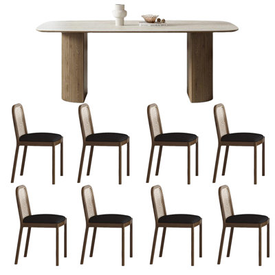 Ensemble de table de salle à manger et de chaises Durable Rock Plate