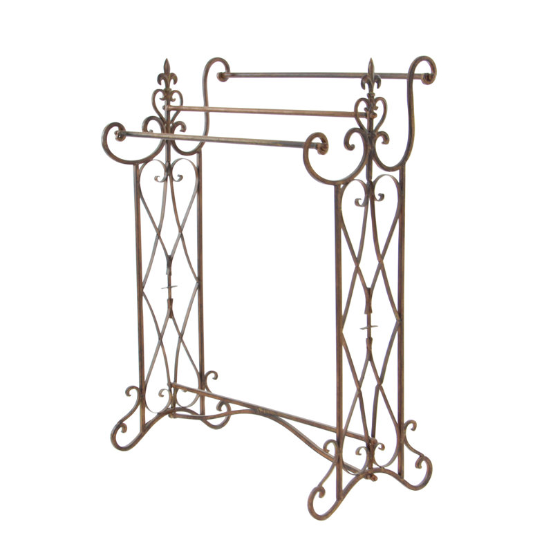 Porte-serviettes sur pied en métal