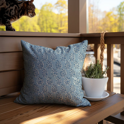Perry Stonewash Floral Cotton Reversible Pillow Cover