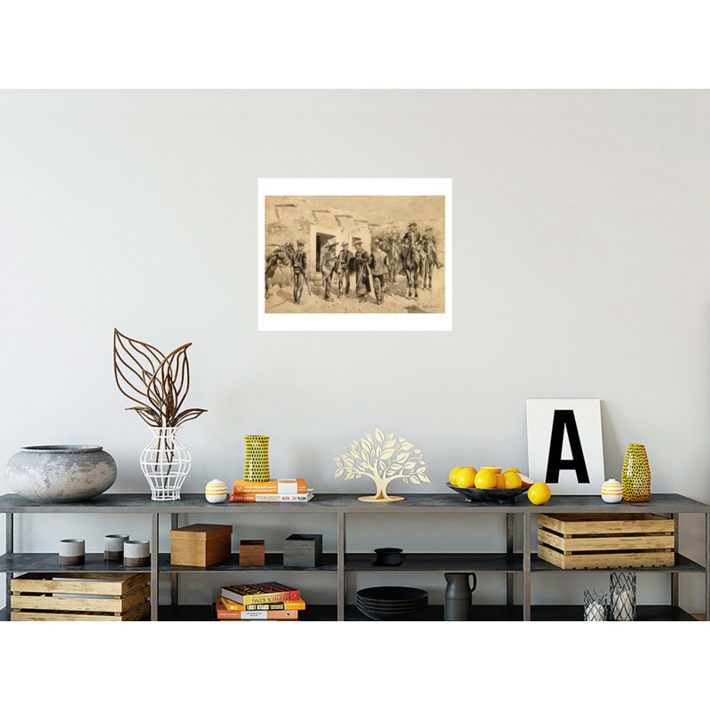 «U. S. Cavalry Hunting Garza Men on the Rio Grande» par Frederic Remington - Impression giclée, H 22 po x l 28 po