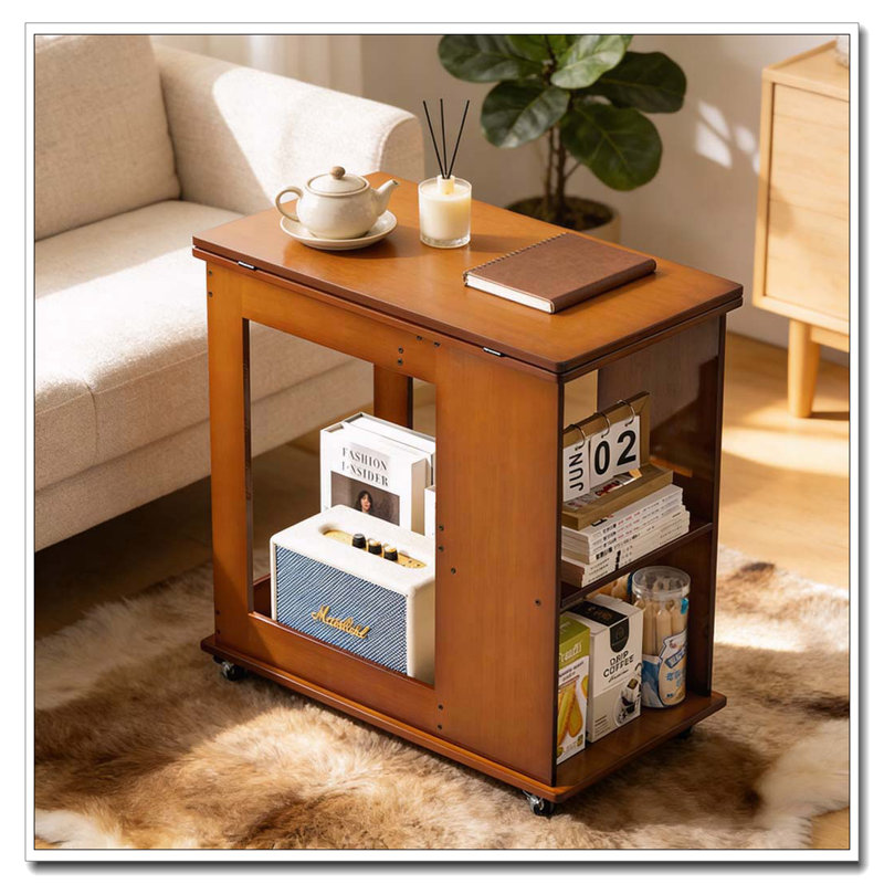 Table pliante en bambou, Noyer 1