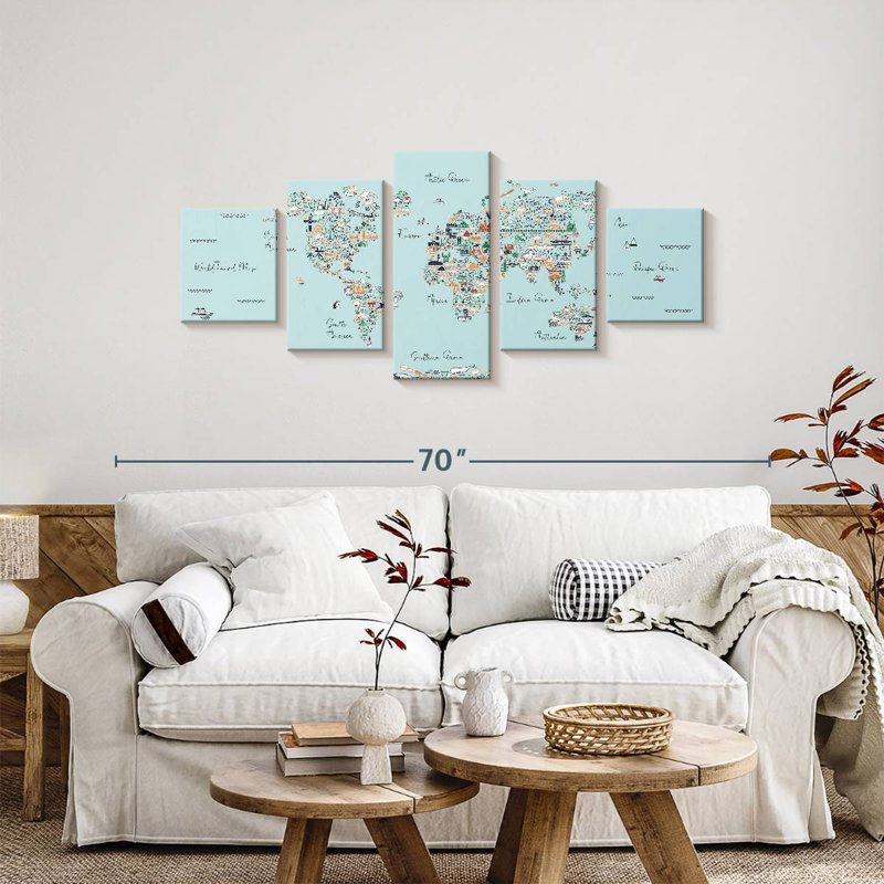 Educational World Map II, 24" H x 55" W
