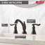 Robinet pour salle de bain à 3 trous et 2 poignées avec ensemble de drain Linden-14762827