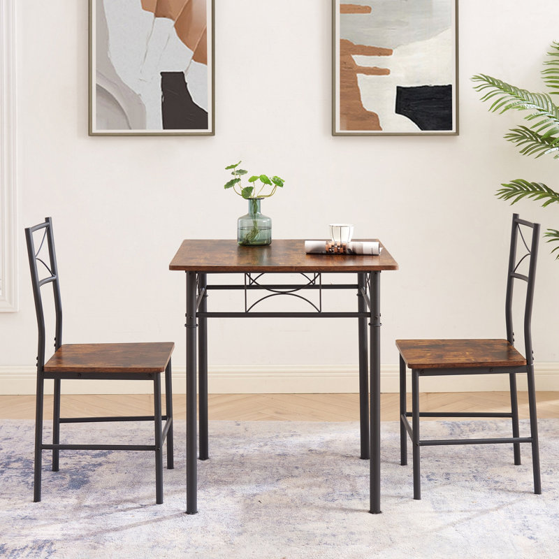 Ensemble 3 pièces de table de salle à manger pour chaise rétro