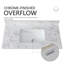 Dessus de meuble-lavabo 43 po x 22 po, comptoir en pierre frittée blanc Carra avec lavabo rectangulaire encastré en céramique avec dosseret de meuble-lavabo et comptoir